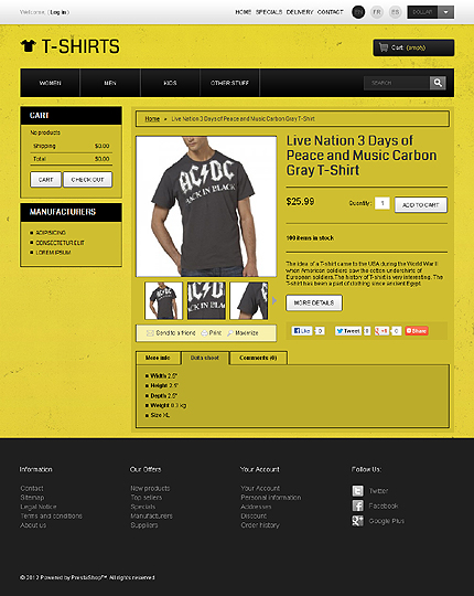 Prestashop Products Page Screenshot