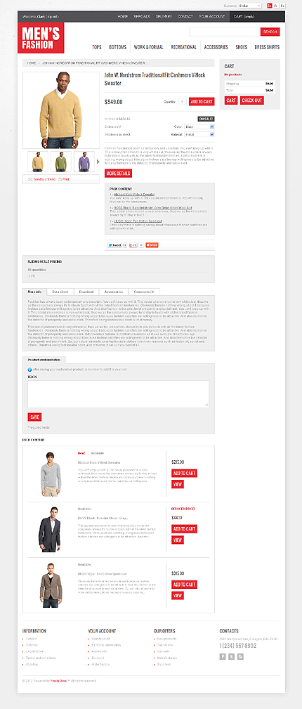 Prestashop Products Page Screenshot