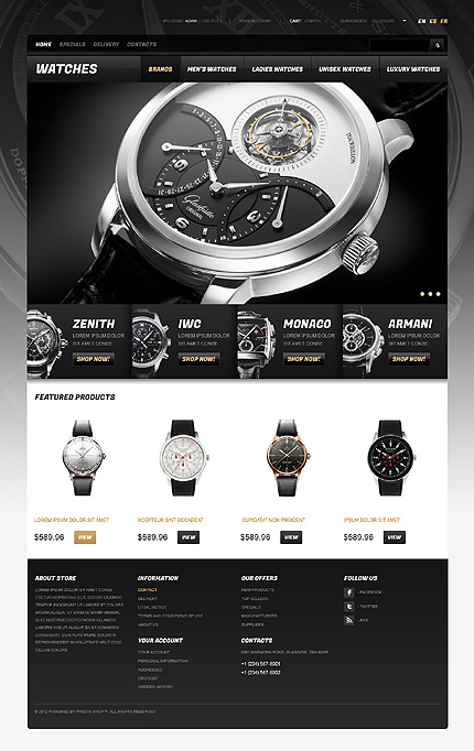 PrestaShop Main Page Screenshot