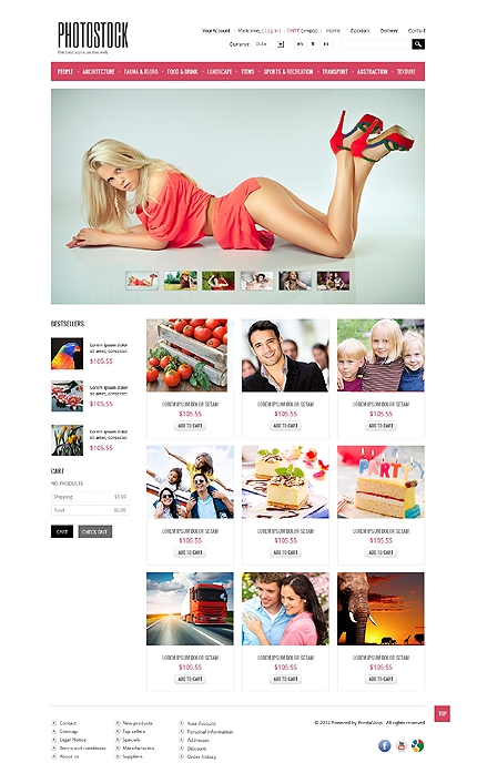 PrestaShop Main Page Screenshot