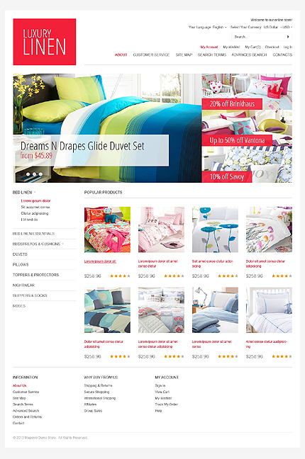 Magento Main Page  preview