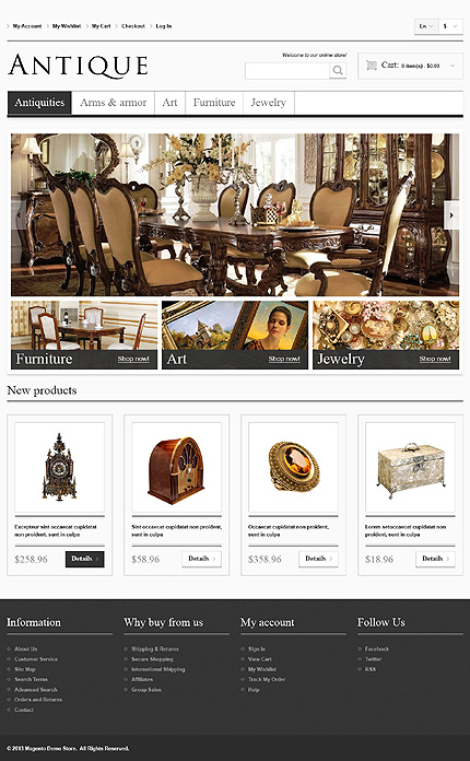 Magento Main Page  preview