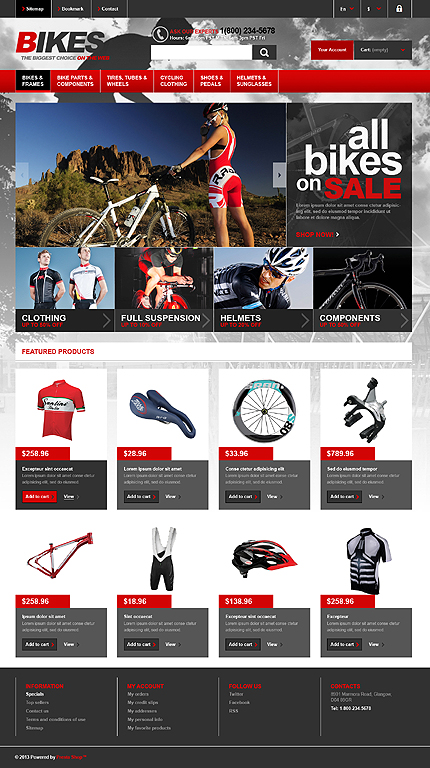 PrestaShop Main Page Screenshot