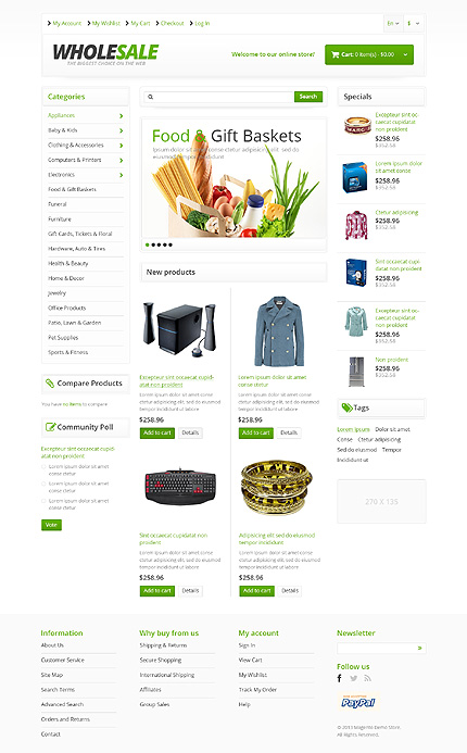 Magento Main Page  preview