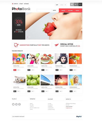 PrestaShop Main Page Screenshot