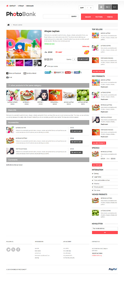 Prestashop Products Page Screenshot