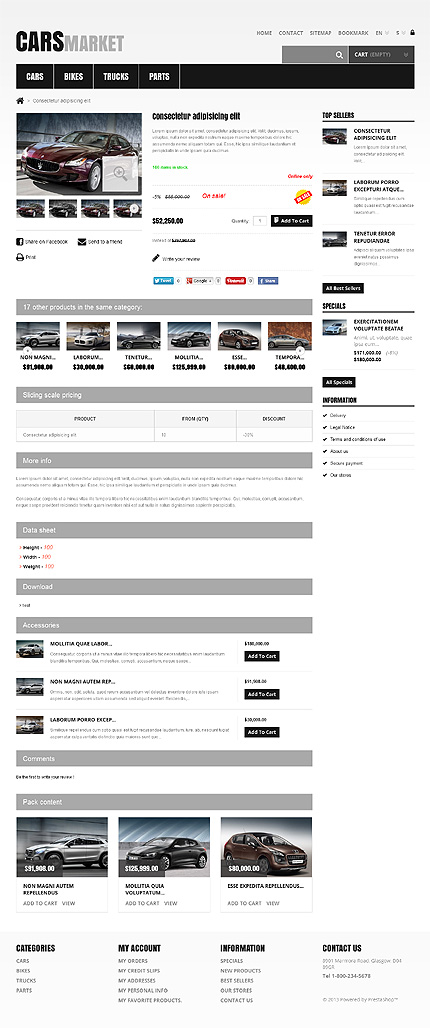 Prestashop Products Page Screenshot