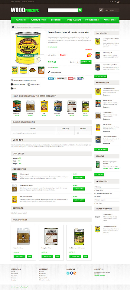 Prestashop Products Page Screenshot