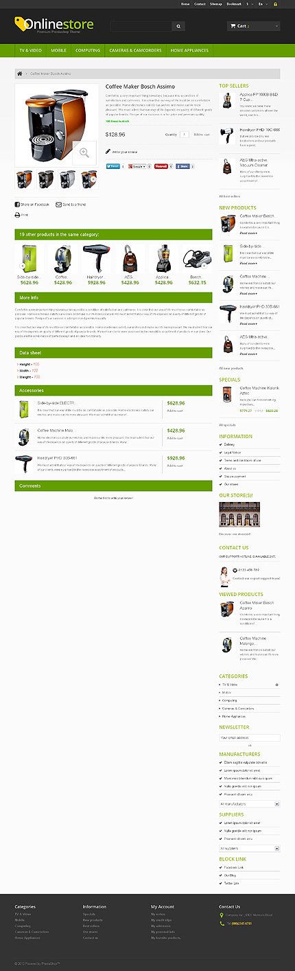 Prestashop Products Page Screenshot