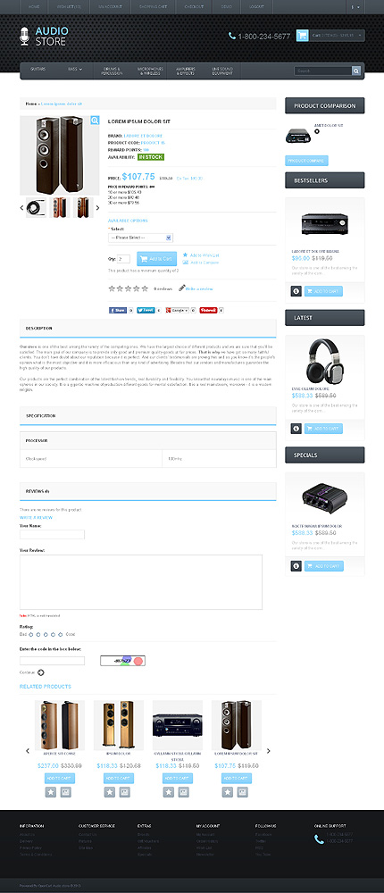 OpenCart Product Page