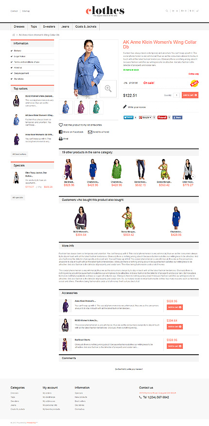 Prestashop Products Page Screenshot