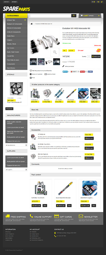 Prestashop Products Page Screenshot