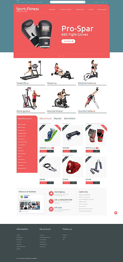 PrestaShop Main Page Screenshot