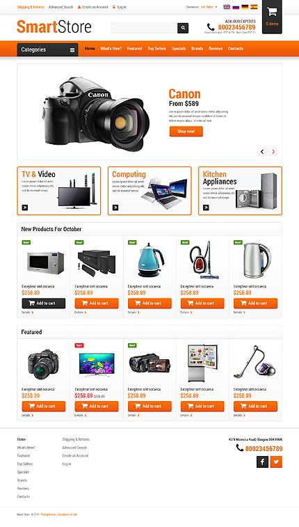 OSCommerce Main Page  preview