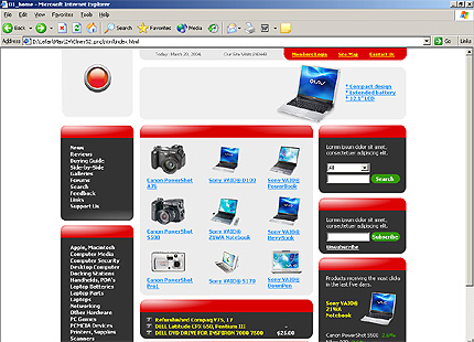 HTML HOMEPAGE SCREENSHOT