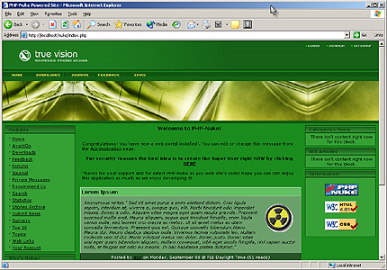 HTML HOMEPAGE SCREENSHOT