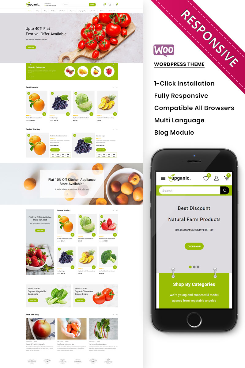 Upganic – The Vegetables, Supermarket & Organic Food WooCommerce Theme