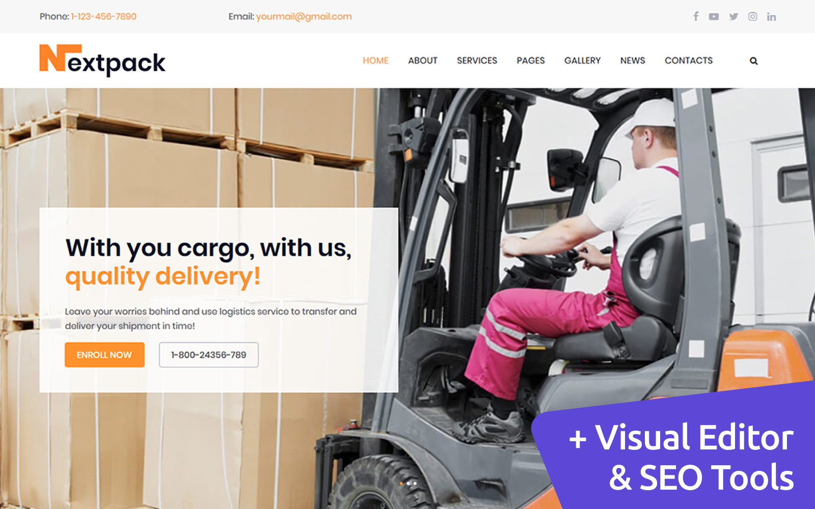 NextPack - Delivery Services Moto CMS 3 Template