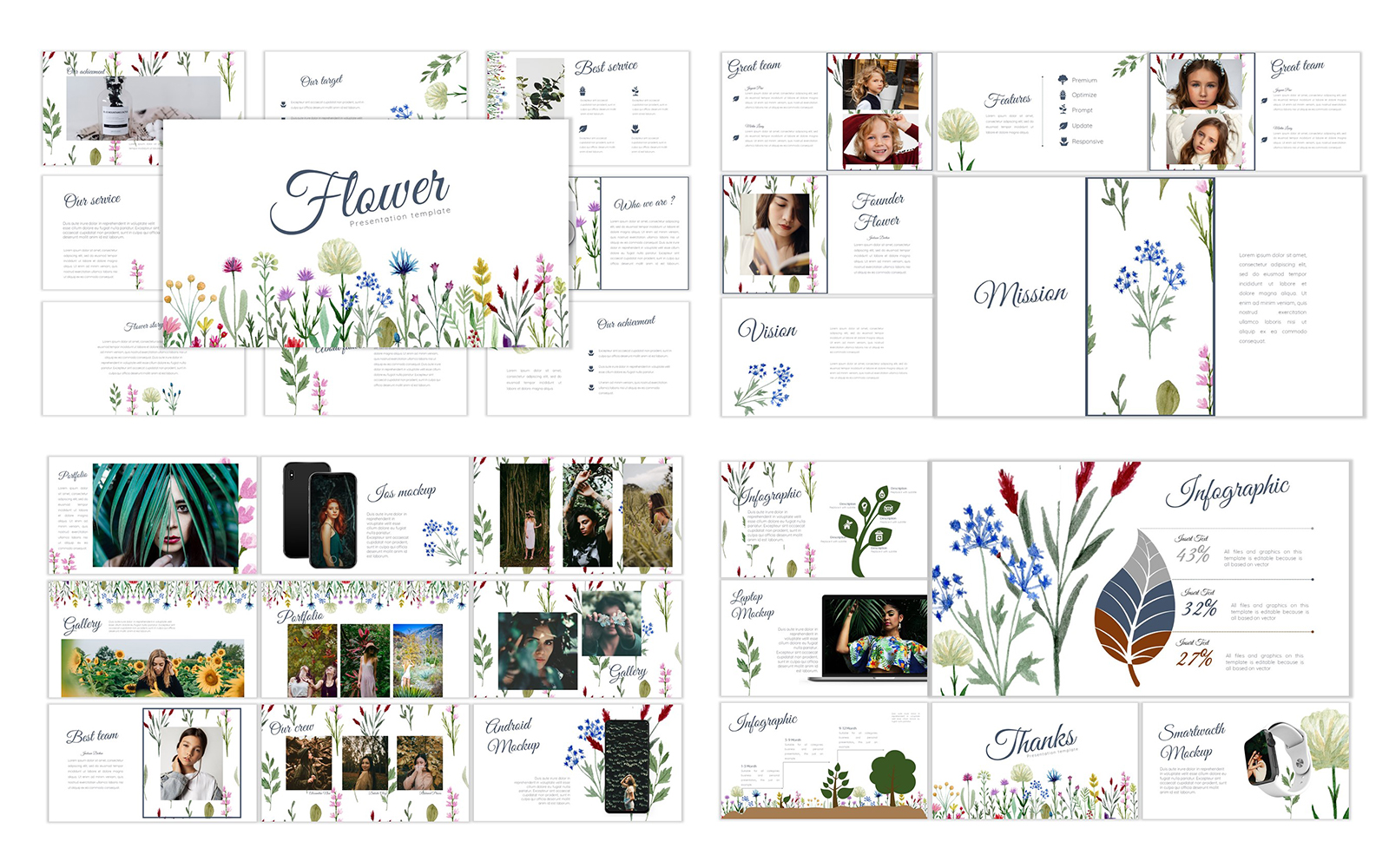 Flower PowerPoint template