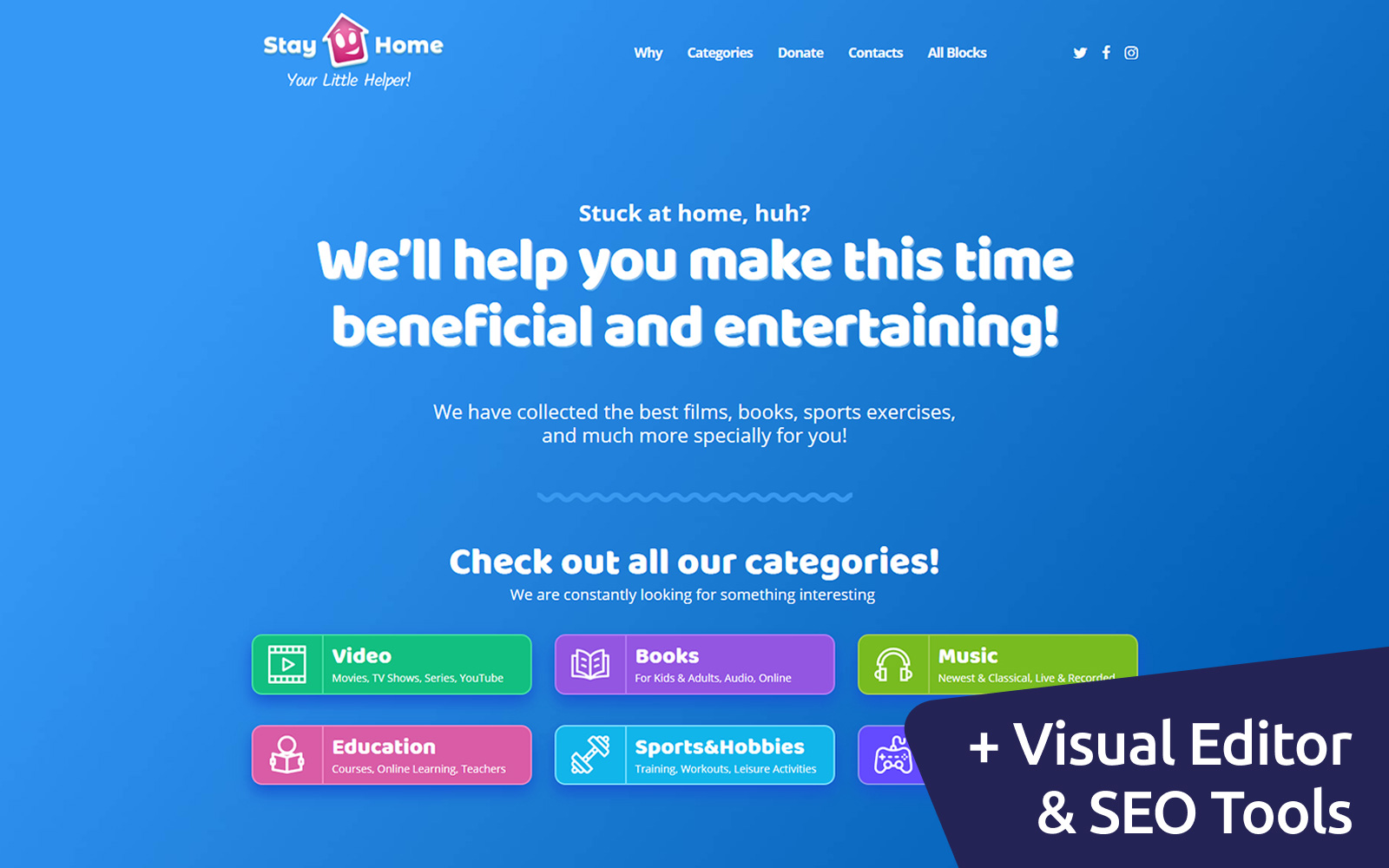 Stay Home Landing Page Template
