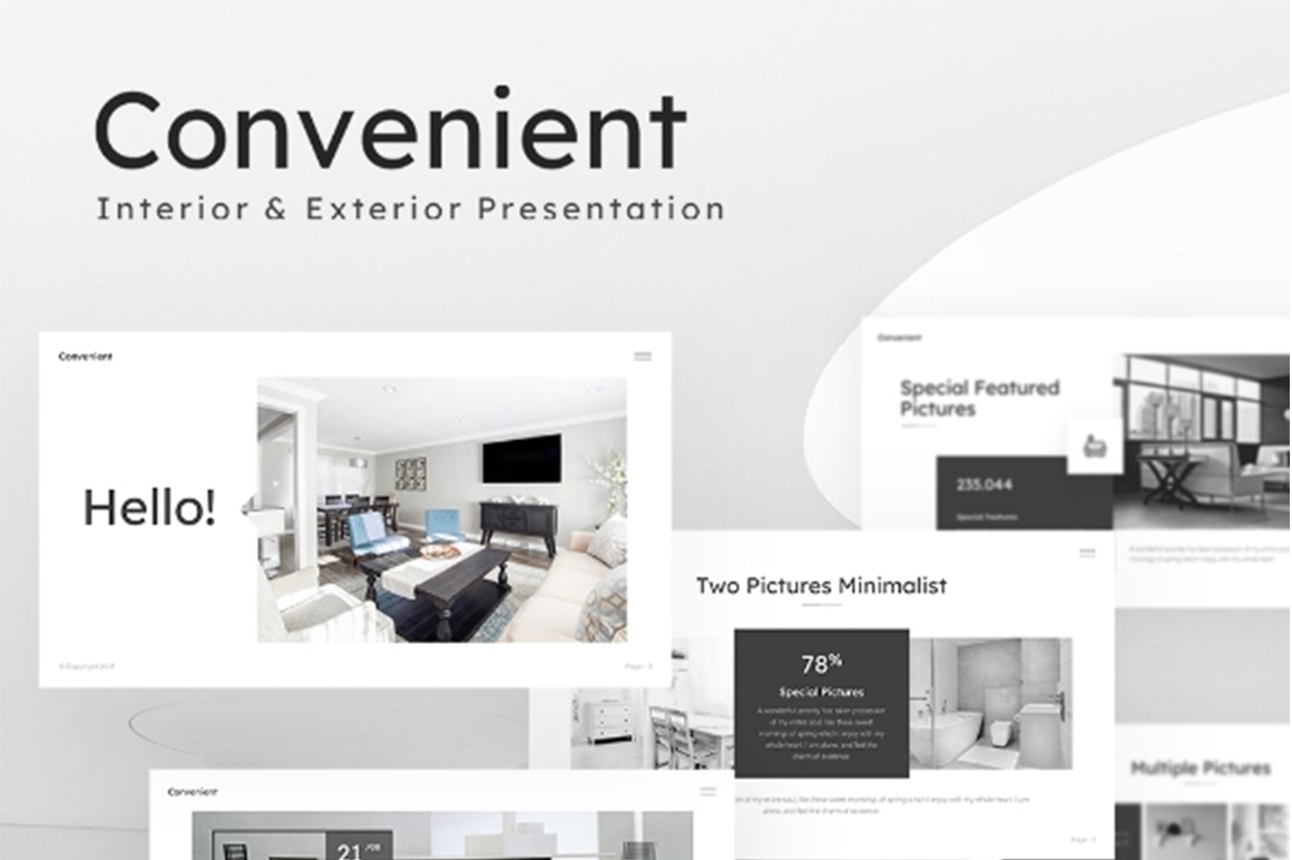 Convenient Interior Exterior Presentation PowerPoint template