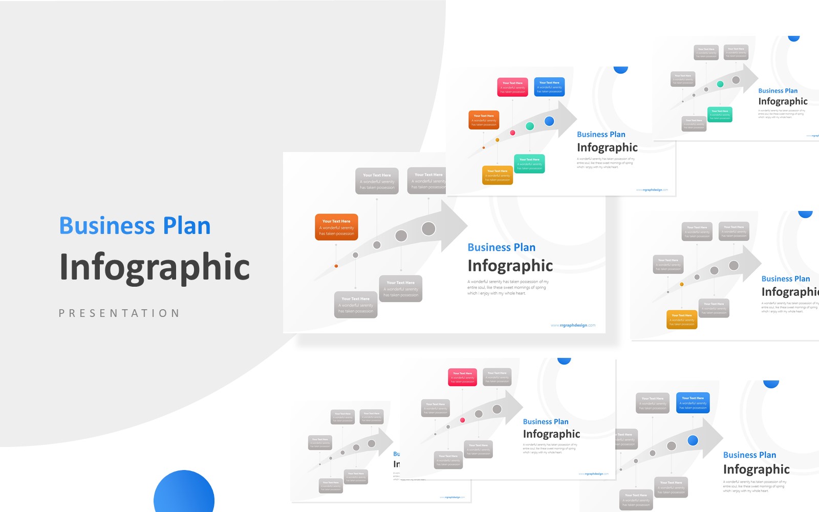 Five Circles Growth Infographic Presentation PowerPoint template