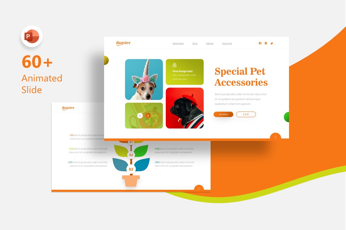 Dogster Animal Presentation Fully Animated PowerPoint template