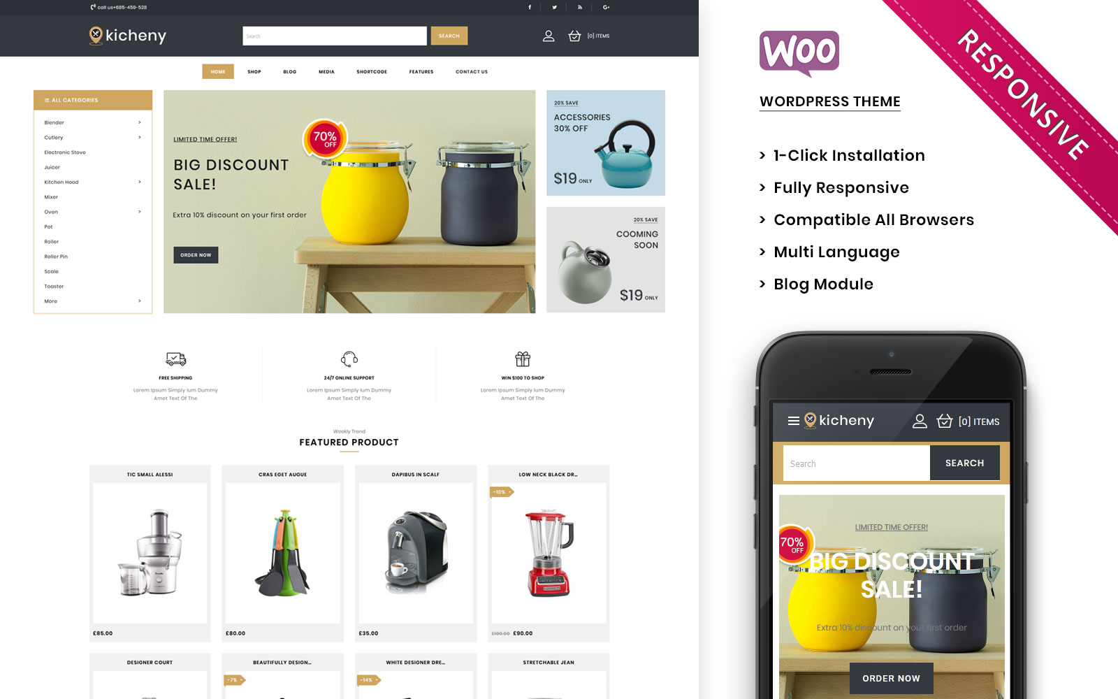 Kicheny - The Kitchen Appliance Store WooCommerce Theme