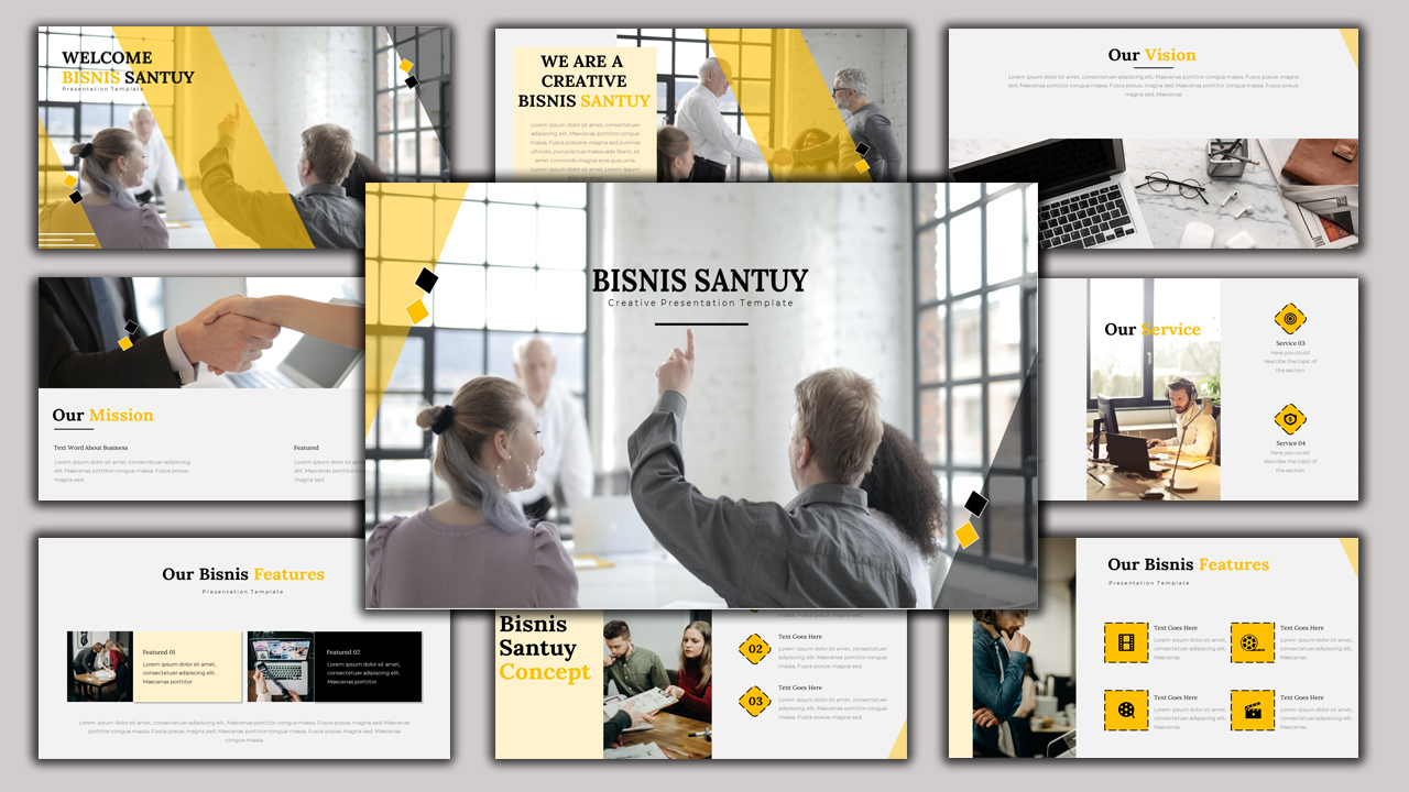 Bisnis Santuy - Creative Business PowerPoint template
