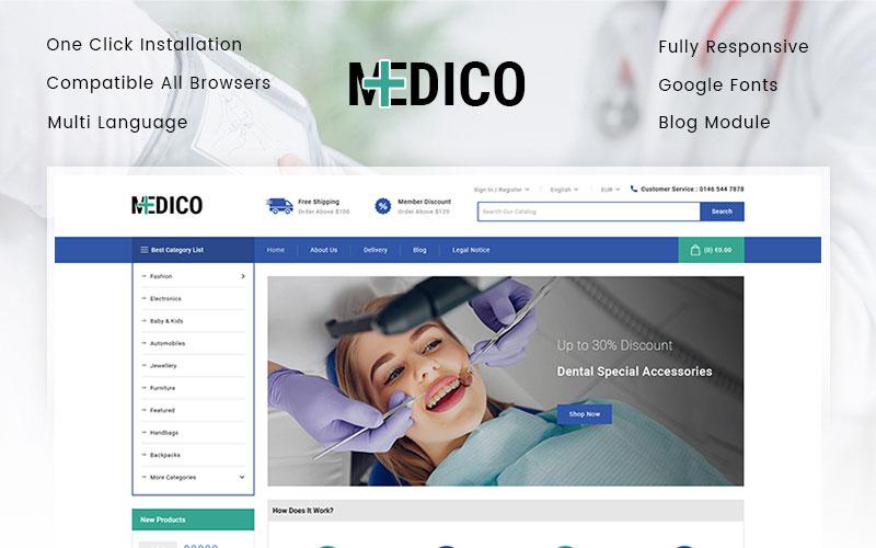 Medico - Medical Store PrestaShop Responsive Theme