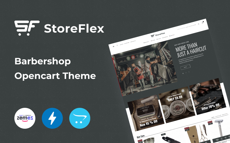 Storeflex Barbershop Online Template OpenCart Template