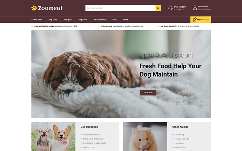 Zoomeat - Pets & Animals Store PrestaShop Theme