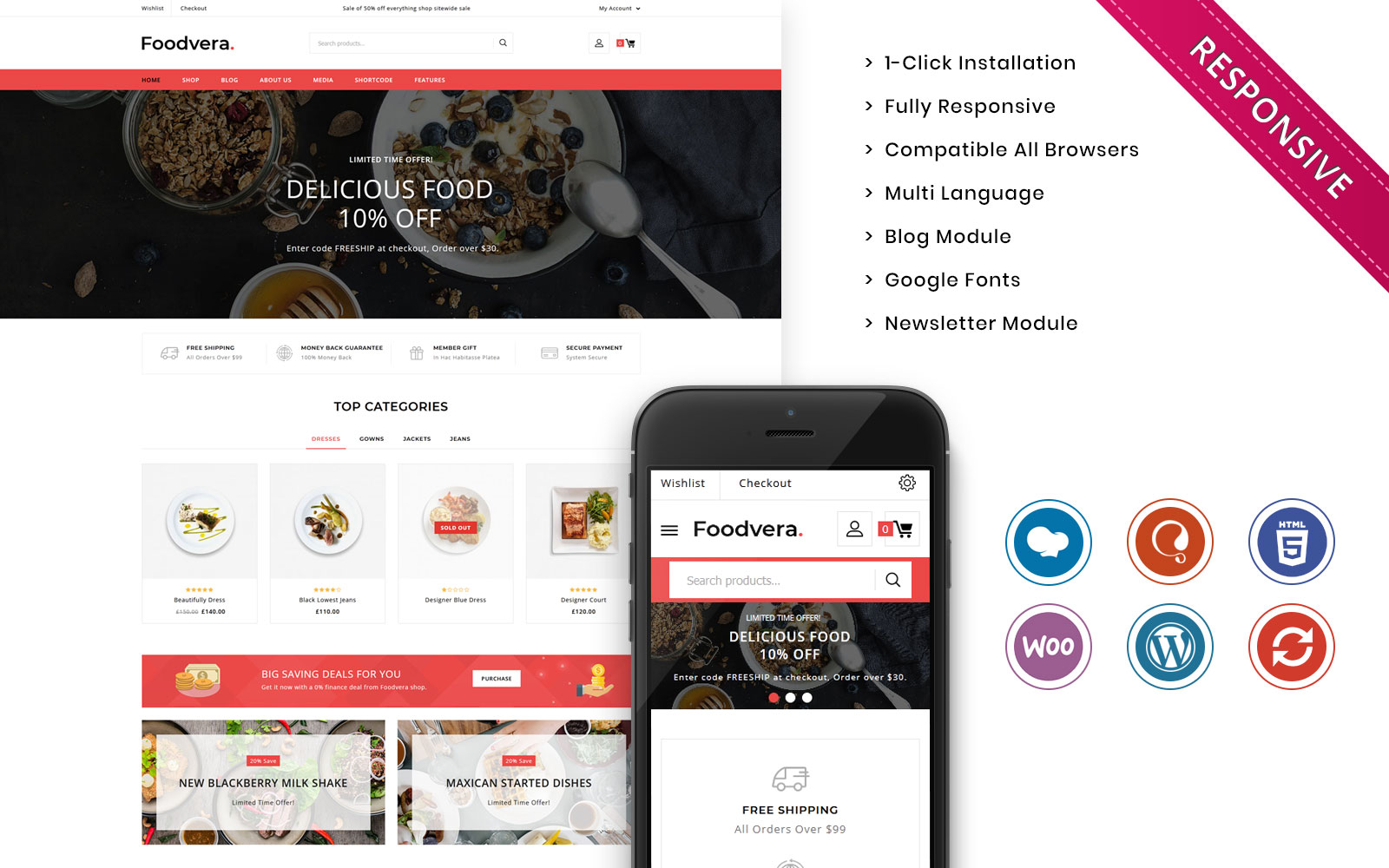 Foodvera - The Fast Food and Restaurant Store WooCommerce Theme