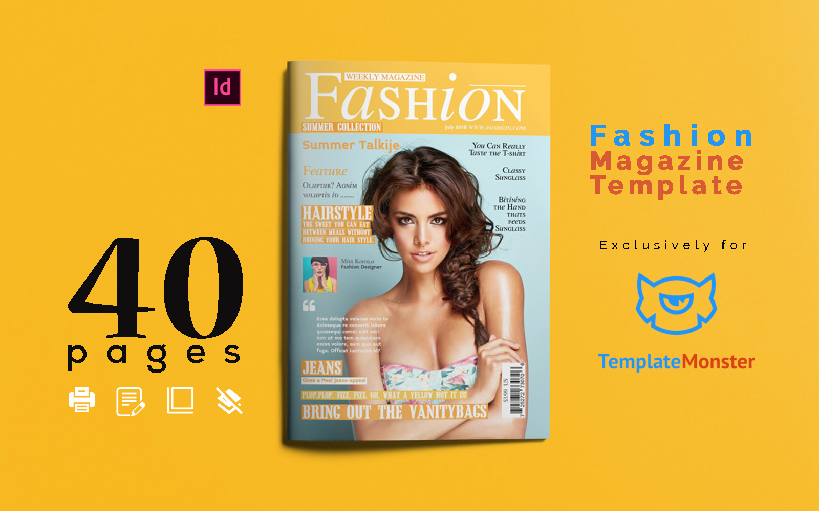 Free, printable, editable fashion magazine cover templates