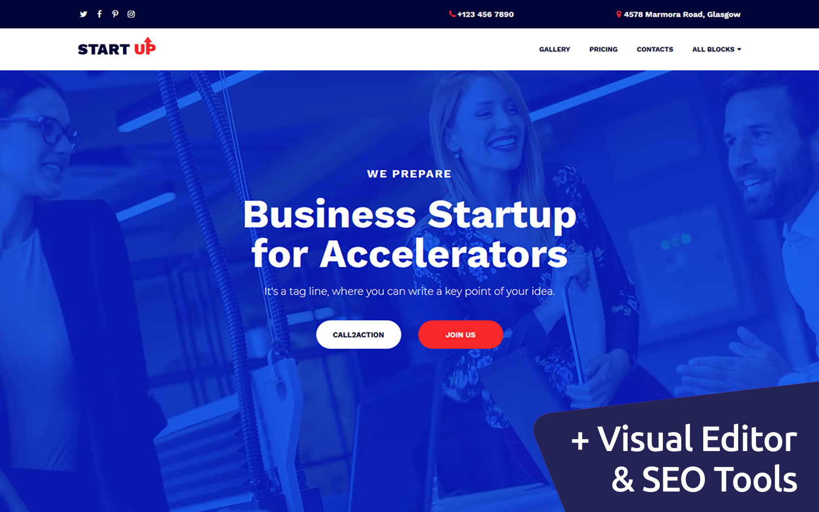 Startup Companies & Accelerators Landing Page Template
