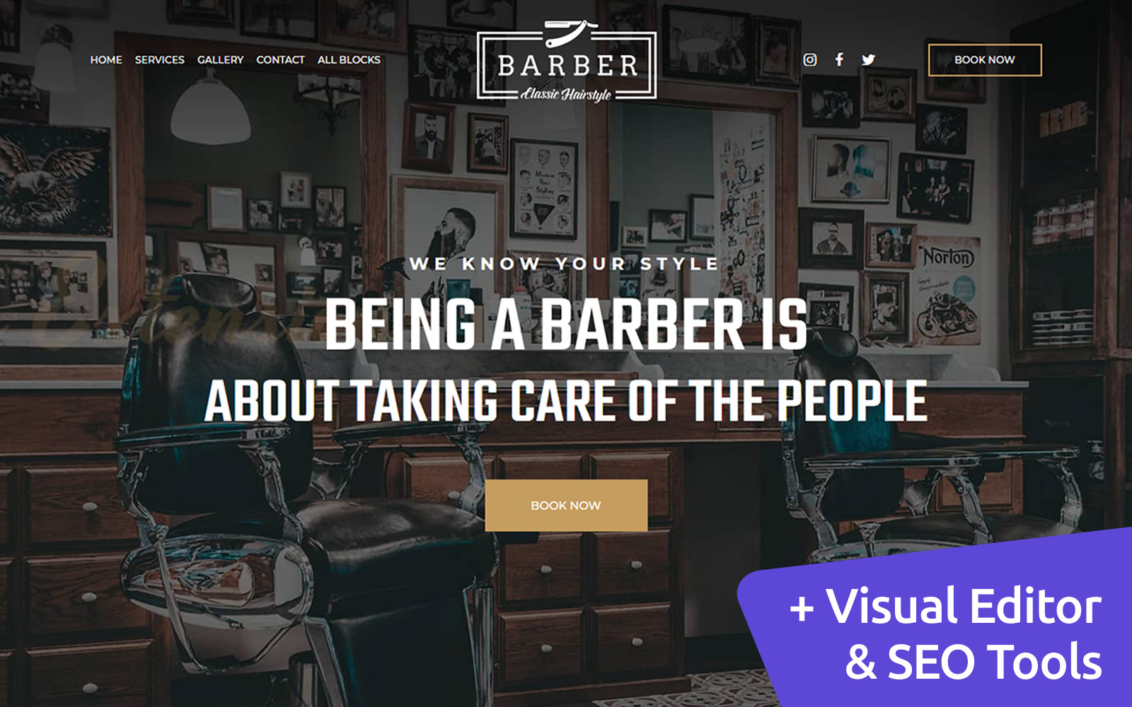 Barber - Classic Hairstyle Landing Page Template