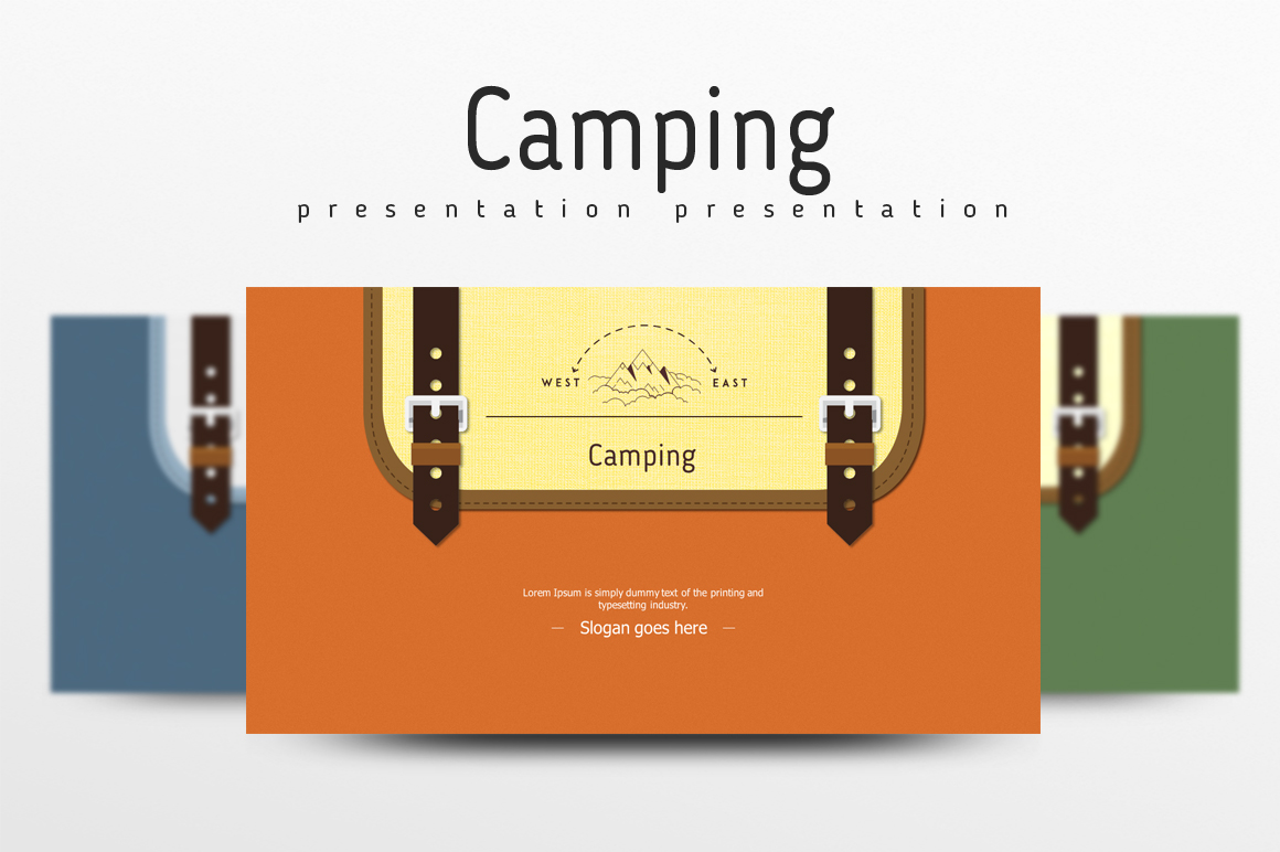 Camping PowerPoint template for $24