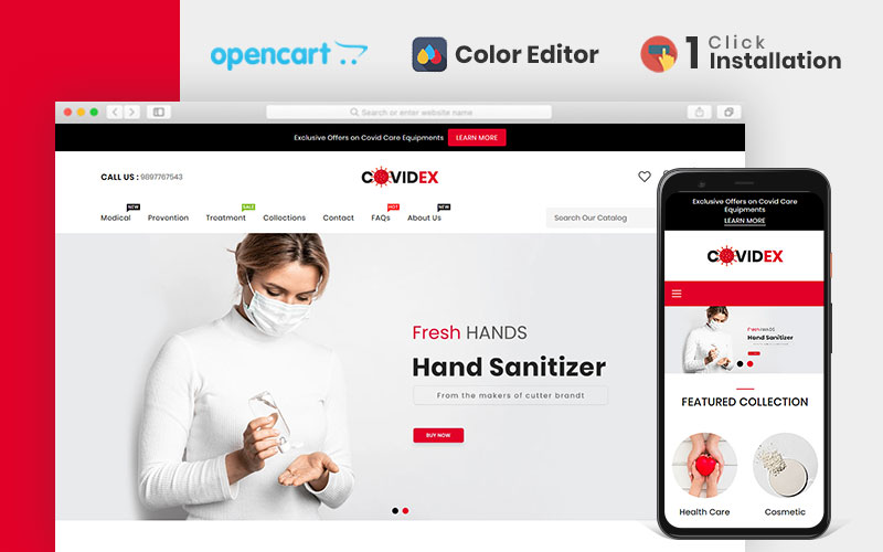 Covidex - Health + Medicine Store OpenCart Template