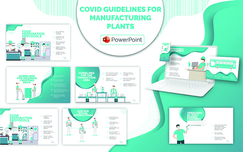COVID Guidelines for Manufacturing Plants PPT PowerPoint template