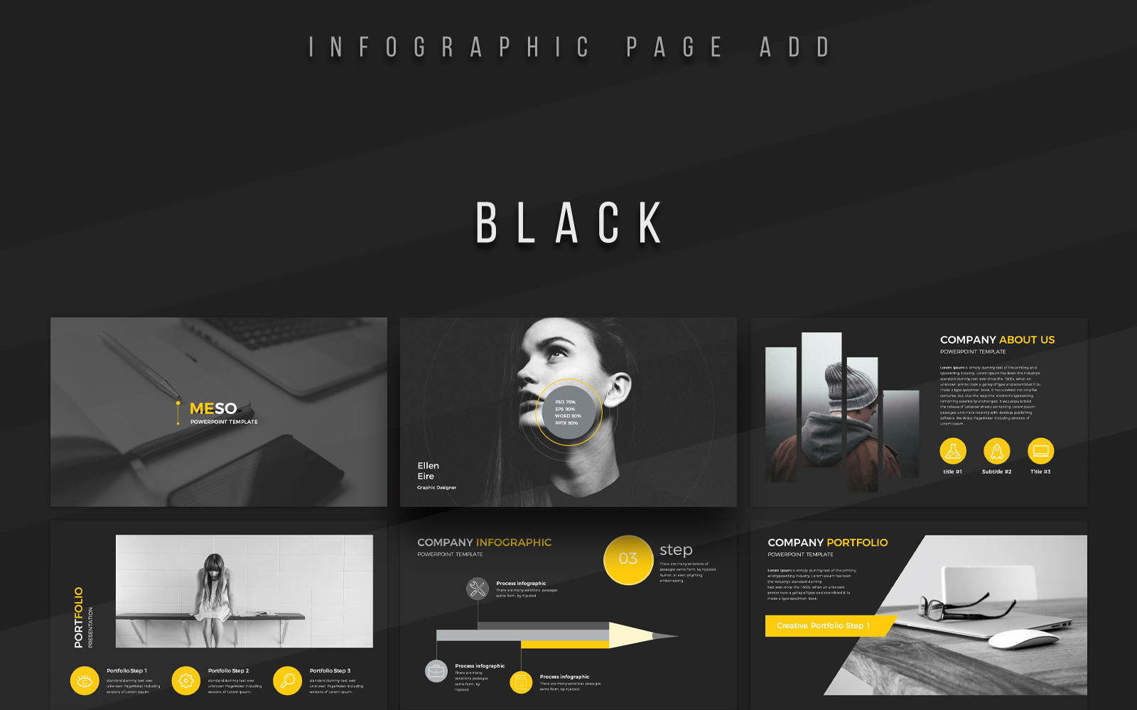 Black PowerPoint template for 21