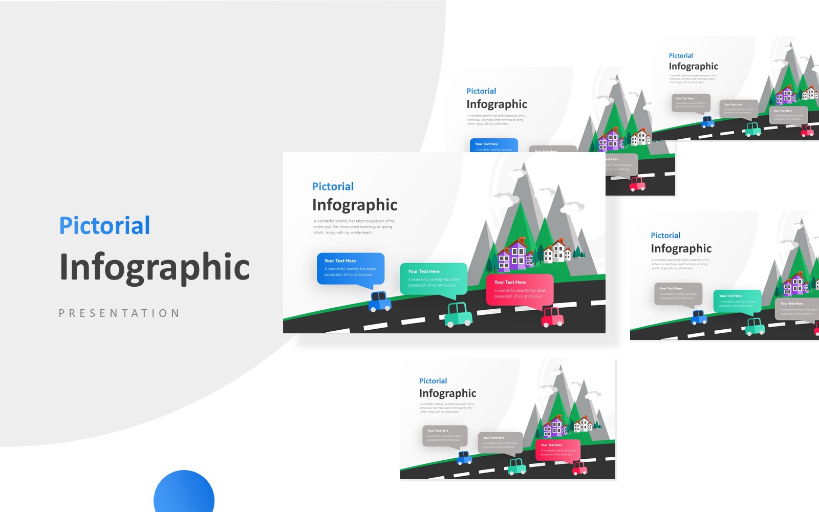 Three Steps Product Infographic Presentation PowerPoint template
