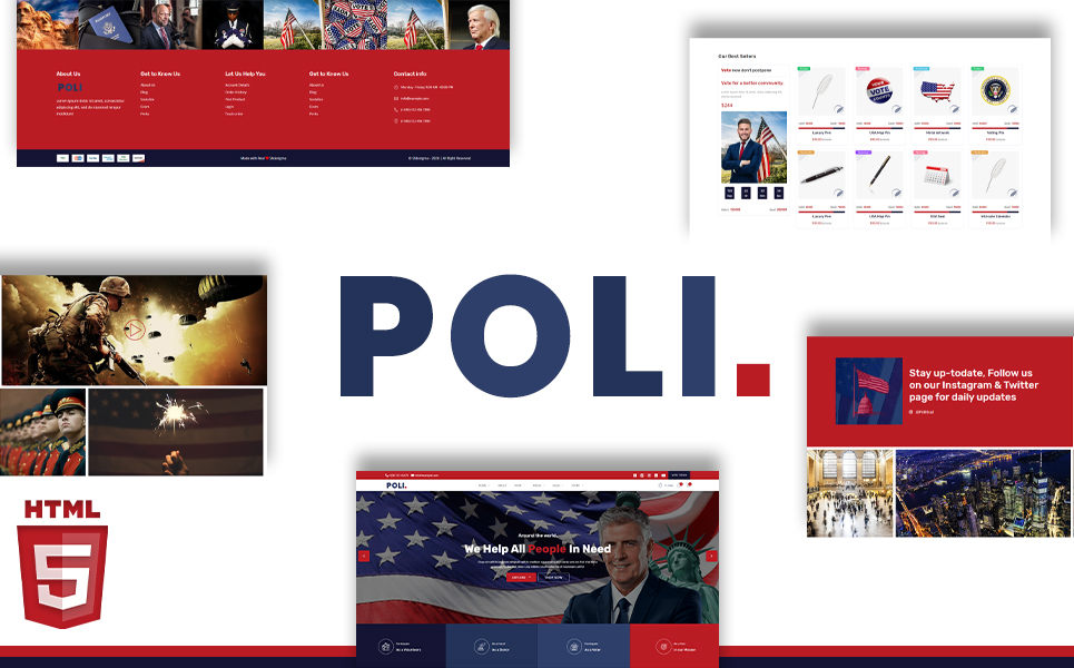 Poli Election Campaign & Donation Portal HTML5 Website Template