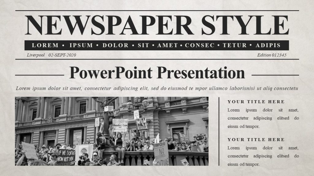 presentation for newspaper