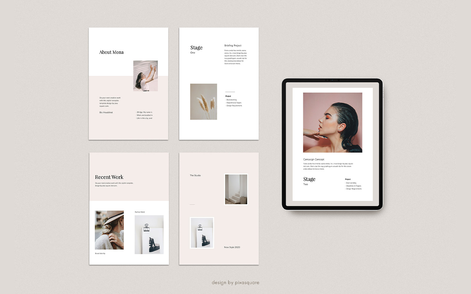 MONA - A4 Vertical Media Kit PowerPoint template