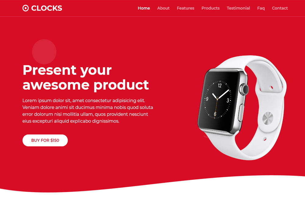 Clocks Landing Page Template