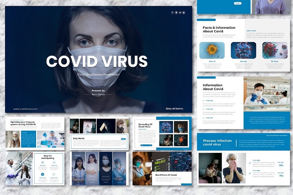 Covid Virus - Medical Presentation PowerPoint template