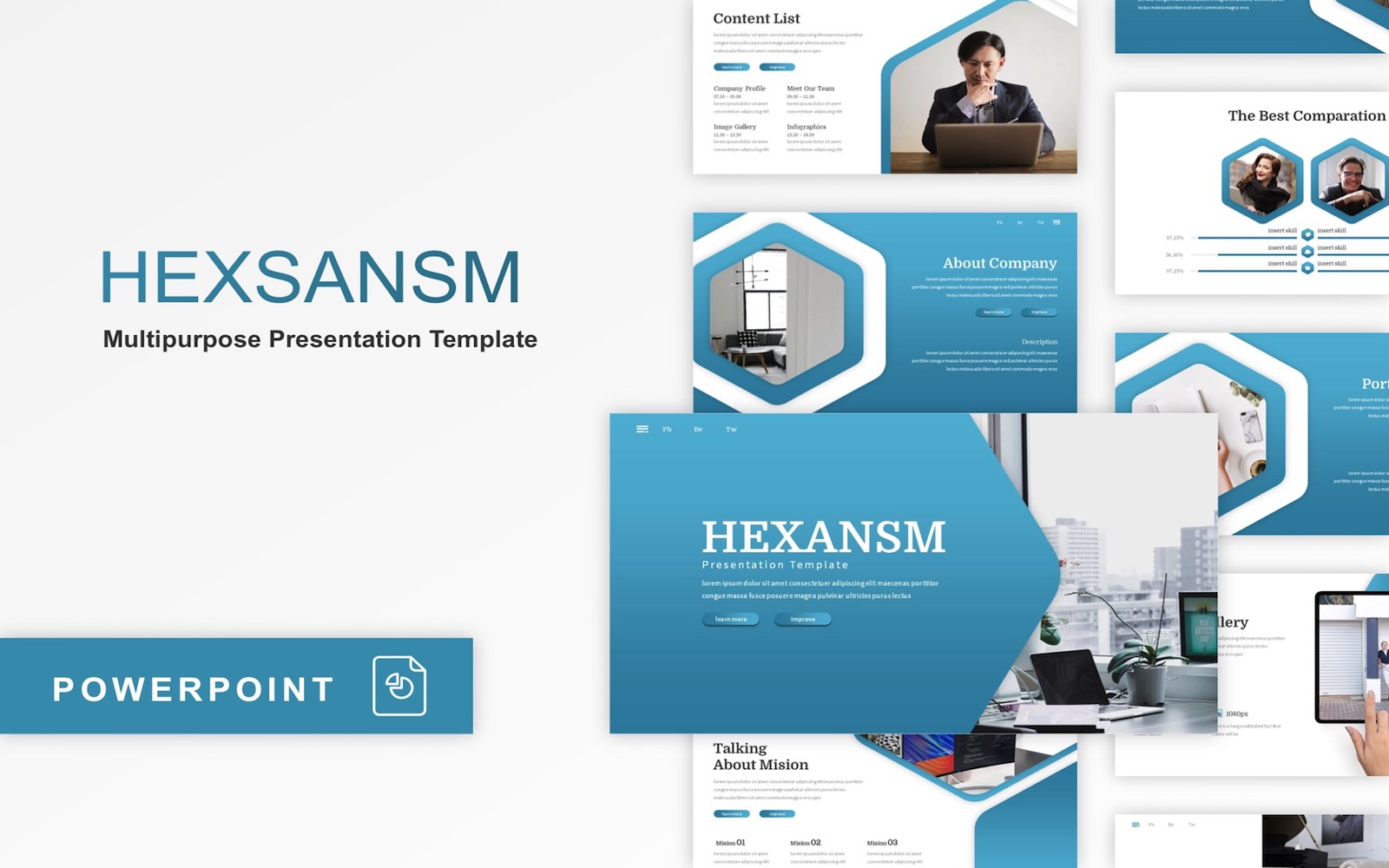 Hexsansm - Multipurpose PowerPoint template