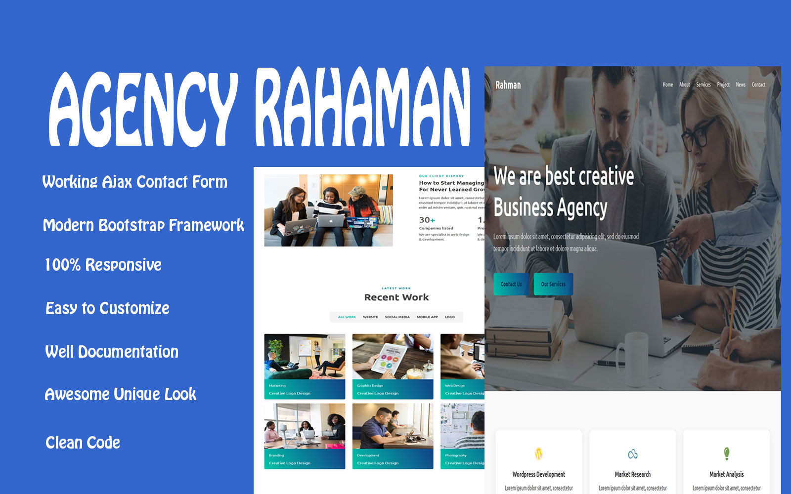 Rahman - Digital Agency Landing Page Template