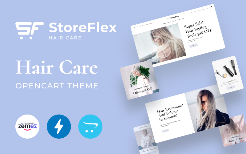 Storeflex Hair Care Online Store OpenCart Template