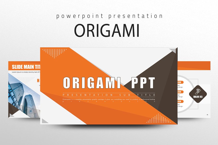 Origami PPT PowerPoint template